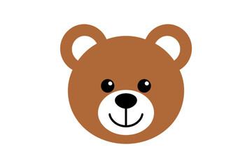 Fototapeta premium Cute cartoon brown bear head vector illustration