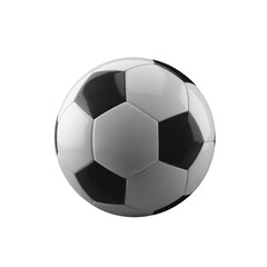 Naklejka premium Classic black and white soccer ball isolated on transparent background for sports and game design use.