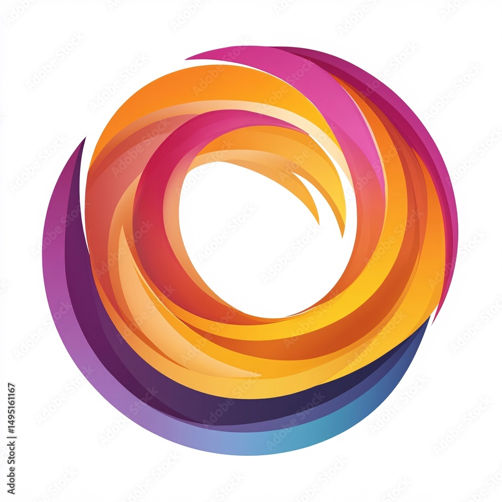 Poster vibrant curved motion blending gradient spectrum