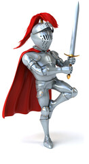 Obraz premium Animated Knight Dancing With Excalibur