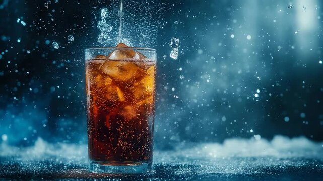 Refreshing cola splash beverage image