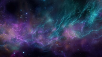 Obraz premium Vibrant Cosmic Nebula with Swirling Colors of Purple and Blue in Deep Space Background Capturing the Mystique of the Universe's Expansive Beauty