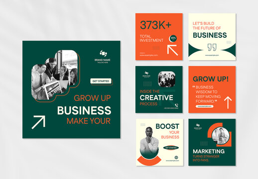 Grow Up Business Social Media Post Template Layout