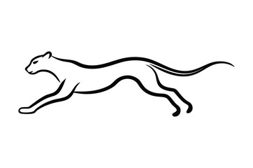 Fototapeta premium Running-cheetah-on white background