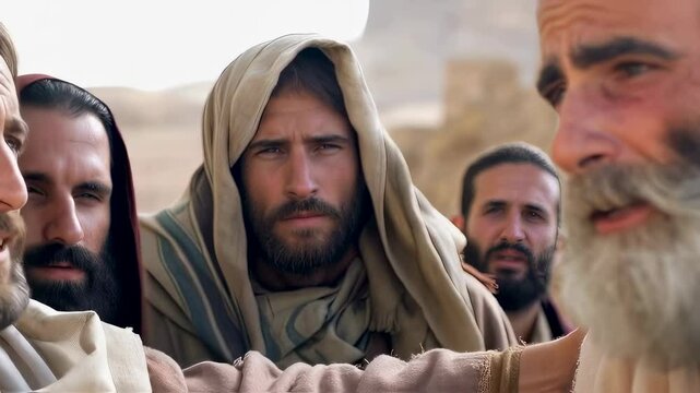 Jesus Christ Talks to Apostle Peter. For Bible Publications