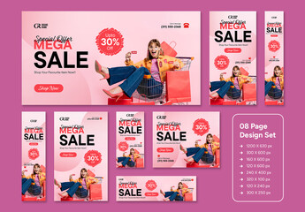 Sale Offer Web Ad Banner Set