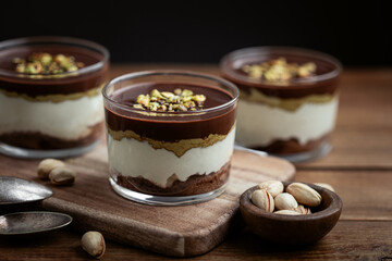 verrine dessert tiramisu dubaï pistache et chocolat