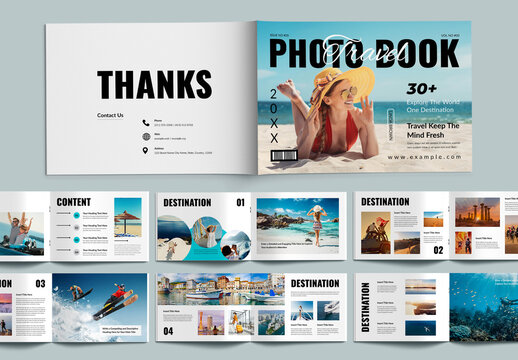 Travel Photo Book Template Layout
