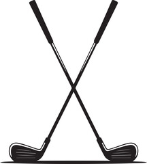 Pair of iron or wedge golf club flat vector icon for sports apps and websites