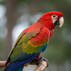 Fototapeta premium Scarlet Macaw Vibrant Bird Image
