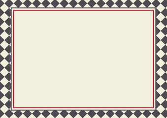 Modern diamond pattern frame with red accent