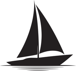 Sailboat icon, logo isolated on white background