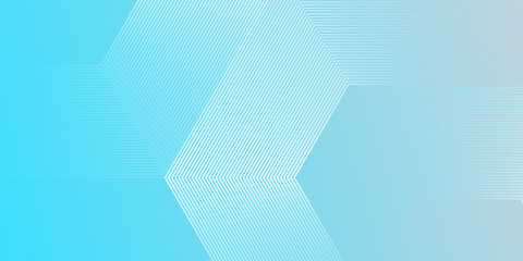 Futuristic abstract background with geometric hexagonal lines and a smooth blue gradien. Vector Illustration