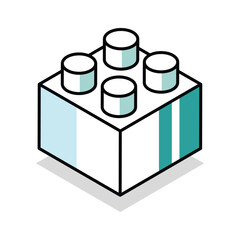 Get this isometric outline icon of study building block