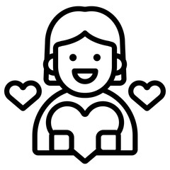 하트를 들고 있는 소녀 아이콘