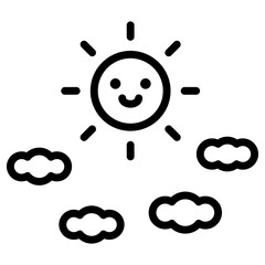 Obraz premium 해와 구름 아이콘 