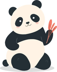 Obraz premium panda bear with a bamboo