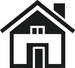 Simple silhouette of a modern house outline for logo design and branding