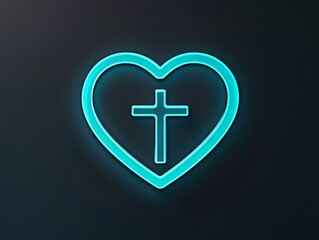 Heart Cross Neon