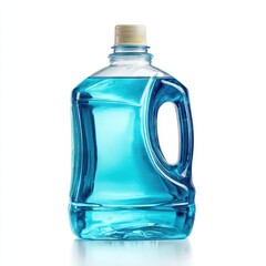 Blue Fabric Softener Bottle Isolated on White