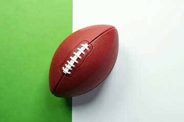 Overhead view of football against white backdrop , background, white, american football