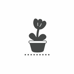Vector icon template. Black and white flower icon design. Stock vector template.