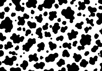 Fototapeta premium Black and white cow spots pattern background for design projects
