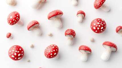 Enchanted Forest Floor A Whimsical Wonderland of Red Mushrooms Magic Fungi Nature and Fairy Tales
