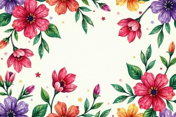 Watercolor-style floral pattern, endlessly repeatable , textile, aquarelle
