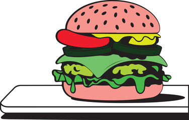 burger illustration art