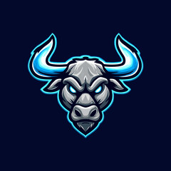 Powerful bull logo representing an esports team with fierce design and bold colors suitable for gaming identity