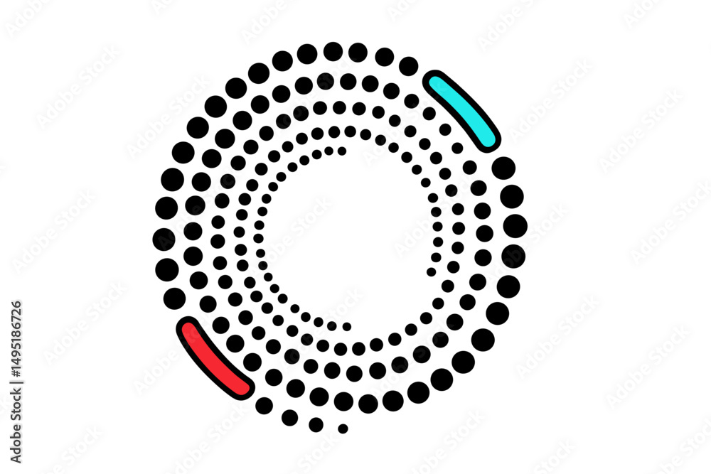 Poster modern vector design featuring circular patterns with contrasting colors in a dynamic composition
