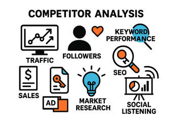 Competitor analysis in digital marketing focuses on key metrics for growth and strategy enhancement