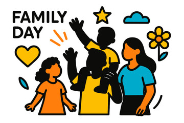 Celebrating family day with joyful moments and colorful activities in a modern vector illustration