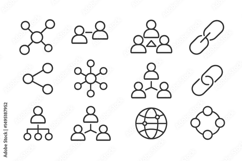Poster modern vector art depicting interconnected social networks symbolizing collaboration and communicati
