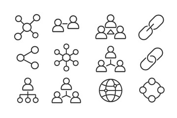 Modern vector art depicting interconnected social networks symbolizing collaboration and communication in digital spaces