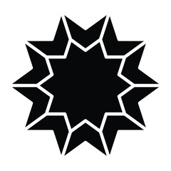 Black mandala ornamental shape vector graphics design. 