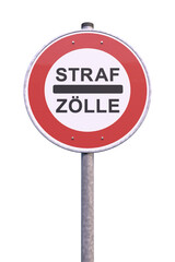 Verkehrszeichen - Verbot - Strafzölle - Freisteller