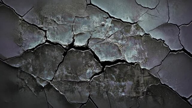 cracked concrete surface with deep fissures and weathered texture creating a grunge background