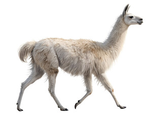 3D Illustration, Llama  walking, isolated on a transparent background