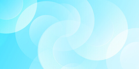 Abstract Light Blue Background With Circular Gradient Patterns and Overlapping Shapes. Modern trendy design