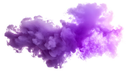 Fototapeta premium Vibrant Bright Purple Smoke Cloud Isolated on Transparent Background