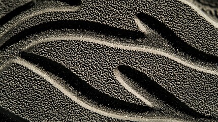 Textured surface of a synthetic running shoe sole, captured with shadows.