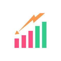Energy sector decline with dynamic graphical chart illustration in bright colors