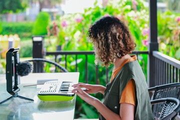 Virtual Music Lesson Outdoors.