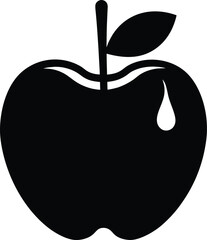 vector illustration of an apple with leaf