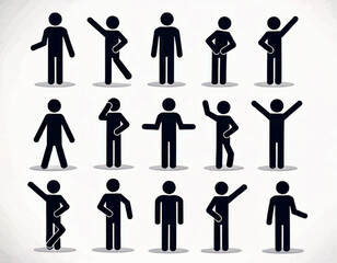 Office Actions Stickman Vector Set