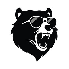 vector illustration of a roaring bear