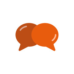 Orange speech balloons floating representing communication dialog isolated design