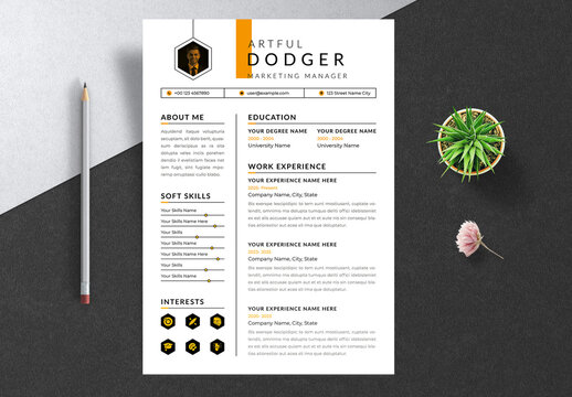 Modern Resume And Cover Letter Template For Marketing Professionals